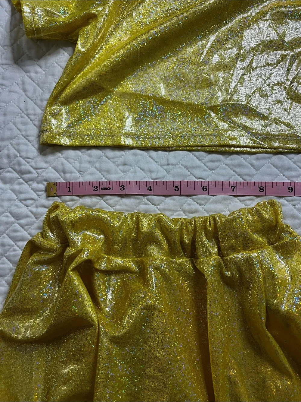 Kids Shimmer Yellow Gold Two-Piece Costume Set